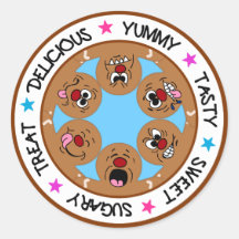 Cute Gingerbread Skydiving Formation Stickers