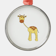 Cute Giraffe. Cartoon. Christmas Ornament