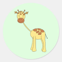 Cute Giraffe. Cartoon. Sticker