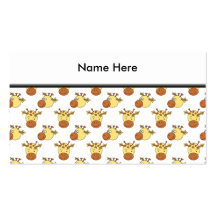 Cute Giraffe Pattern. Business Card Template
