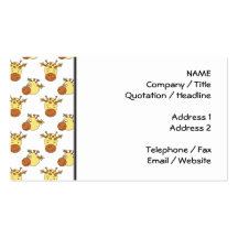 Cute Giraffe Pattern. Business Card Templates