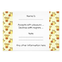 Cute Giraffe Pattern. Cartoon Animals. Personalized Invite