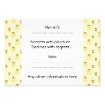 Cute Giraffe Pattern on Yellow. Announcement
