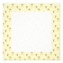 Cute Giraffe Pattern on Yellow. Custom Announcements