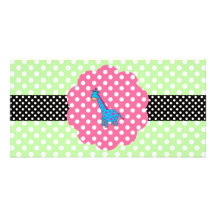 Cute giraffe polka dots custom photo card