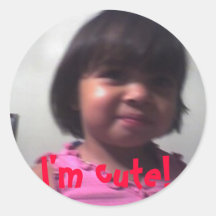 cute girl! round stickers