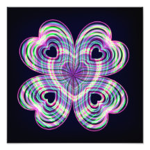 Cute Girly Neon Lighted Heart Design Photo