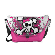 Cute Girly Skull Messenger Bag