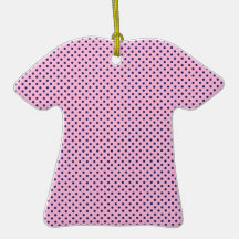 Cute Girly Tiny Purple Polka Dots on Pink Christmas Ornament