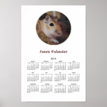Cute Golden Gerbil Personal Poster Calendar 2013