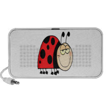 cute goofy cartoon grinning little ladybug mini speaker