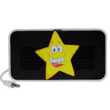 cute goofy star cartoon smiley laptop speaker