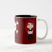 Cute Gothalicious Goth Girls With Skulls Mugs
