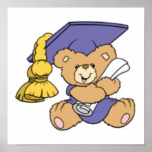 Cute Graduate Graduation Bear Posters