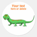 Cute Green Cartoon Lizard Kids Reptile Sticker