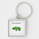 Cute green hippo key chain