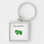 Cute green hippo keychains