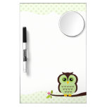 Cute Green Owl Dry Erase Board