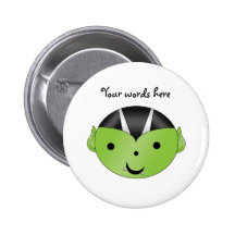 Cute green vampire pinback buttons