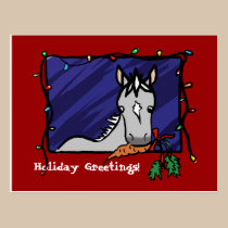 Cute Grey Pony Christmas postcards