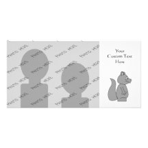 Cute Grey Squirrel Custom Photo Card