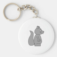 Cute Grey Squirrel Key Chains