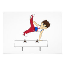 Cute Gymnast on Horse RSVP Card Personalized Announcements