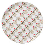 cute happy smiling cupcake with cherry on top plate
