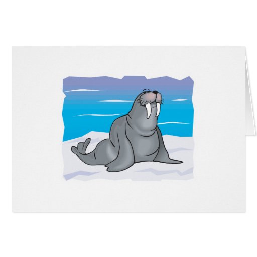 cute happy walrus cards