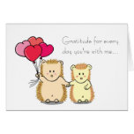 Cute Hedgehog Couple Cartoon Valentine's Day Card