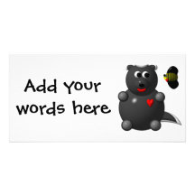 Cute Honey Badger and Honey Bee: Don't badger me! Personalised Photo Card