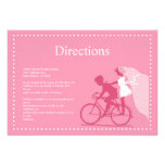 Cute Honeysuckle Bicycle Couple Direction Card Invitation