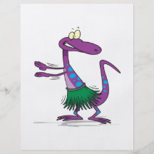 cute hula dancing gecko lizard cartoon custom flyer