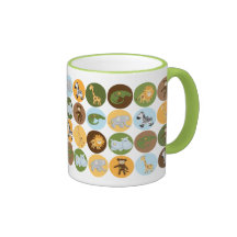 Cute jungle animals pattern mugs