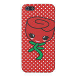 cute kawaii single red rose cartoon character iphone cases