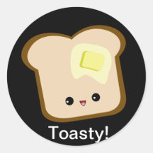 Cute kawaii toasty toast and butter sticker