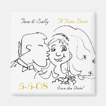 Cute Kiss Save the Date Wedding Magnets