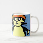Cute "Knit-Rit" cat mug - blue