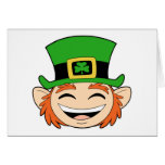 Cute Leprechaun Face Cards