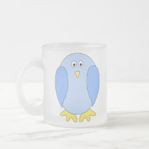 Cute Light Blue Bird Cartoon. Mug
