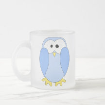 Cute Light Blue Penguin. Penguin Cartoon. Coffee Mugs