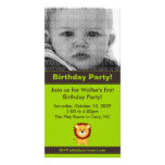 Cute Lion Birthday Party Photo Card