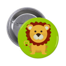 Cute Lion Pinback Button