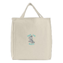 Cute Little Baby Seal, SAVE THE, SEALS Embroidered Bags