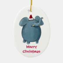 Cute Little Christmas Elephant Christmas Tree Ornament