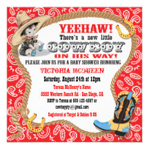 Cute Little Cowboy Baby Shower Invitation