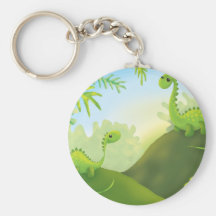 cute little dinosaur land scene keychains