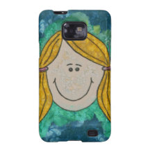 Cute Little Girl Drawing Samsung Galaxy S2 Cases
