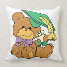 Cute little graduate graduation teddy bear design throw pillows
