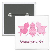 Cute Little Pink Grandma to be,  Birds Baby Shower